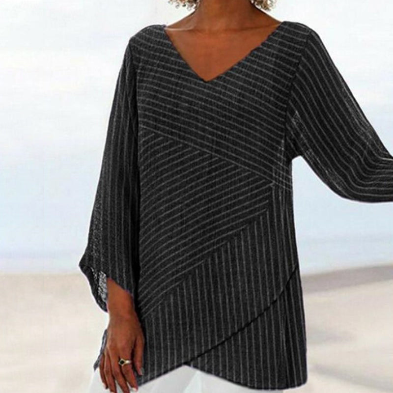 Ella™ Top de Rayas Drapadas