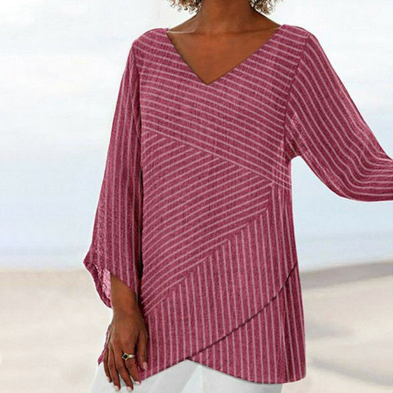 Ella™ Top de Rayas Drapadas