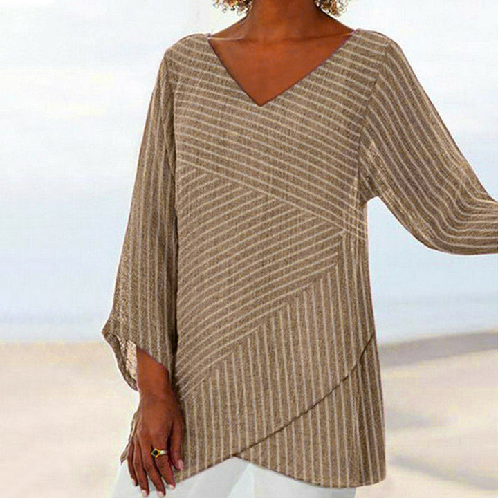 Ella™ Top de Rayas Drapadas