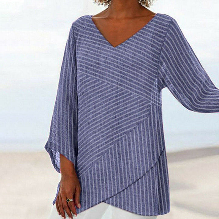 Ella™ Top de Rayas Drapadas