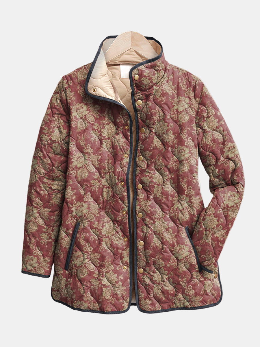 Corinne | Chaqueta de Estampado Floral Retro
