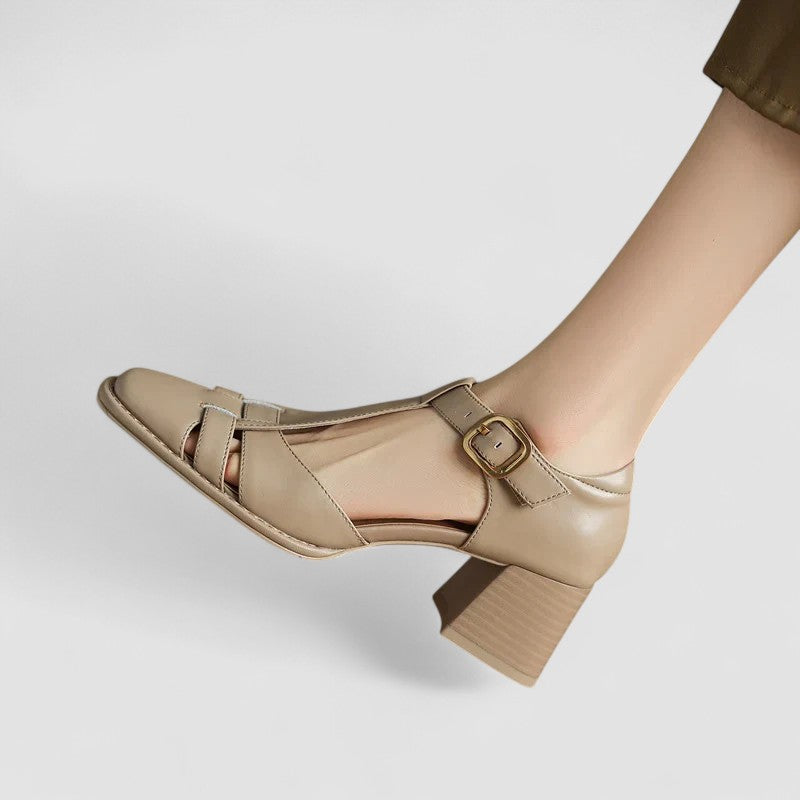 Scarlett – Sandalias ortopédicas T-Strap de talón bloque