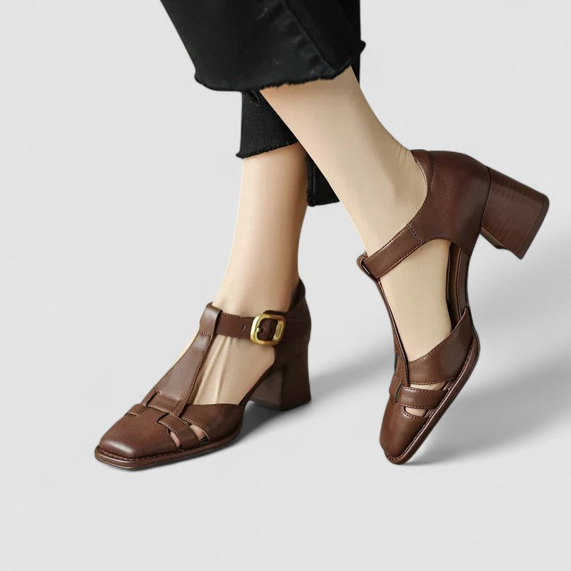 Scarlett – Sandalias ortopédicas T-Strap de talón bloque