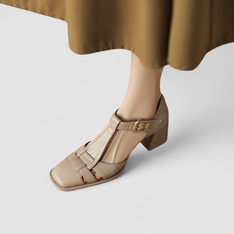Scarlett – Sandalias ortopédicas T-Strap de talón bloque
