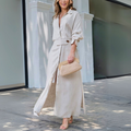 Yara | Elegante Vestido Maxi de Lino con Escote en V