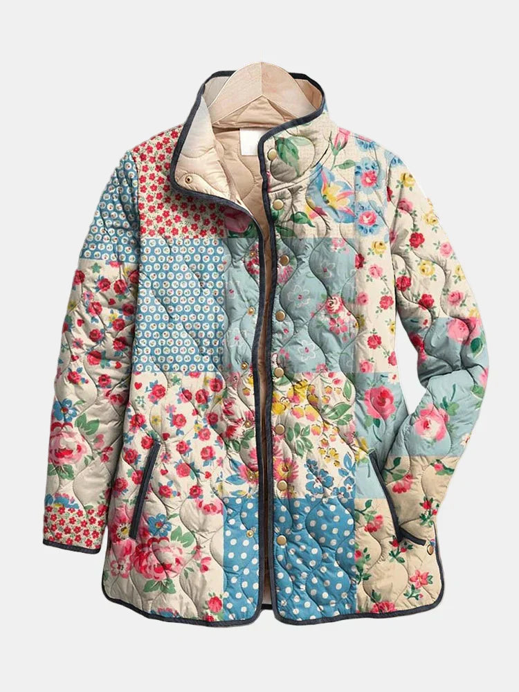 Zarae | Encantadora Chaqueta Acolchada Floral para Mujeres