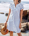 Odalys | Elegante Vestido Camisero a Rayas