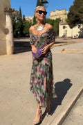 Monica | Vestido Maxi de Flores Fantásticas con Escote en V