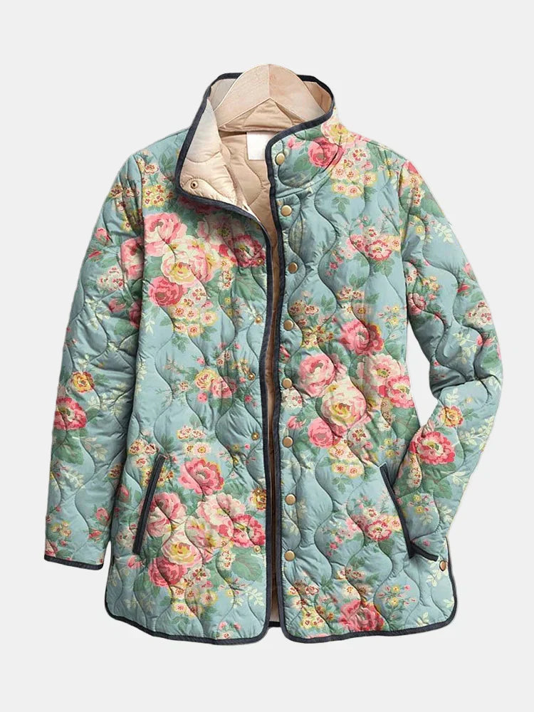 Elara | Chaqueta de Impresión Floral Acolchada