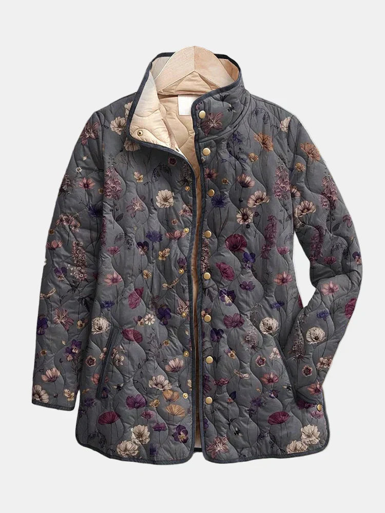 Niva | Chaqueta Acolchada con Estampado Floral Vintage