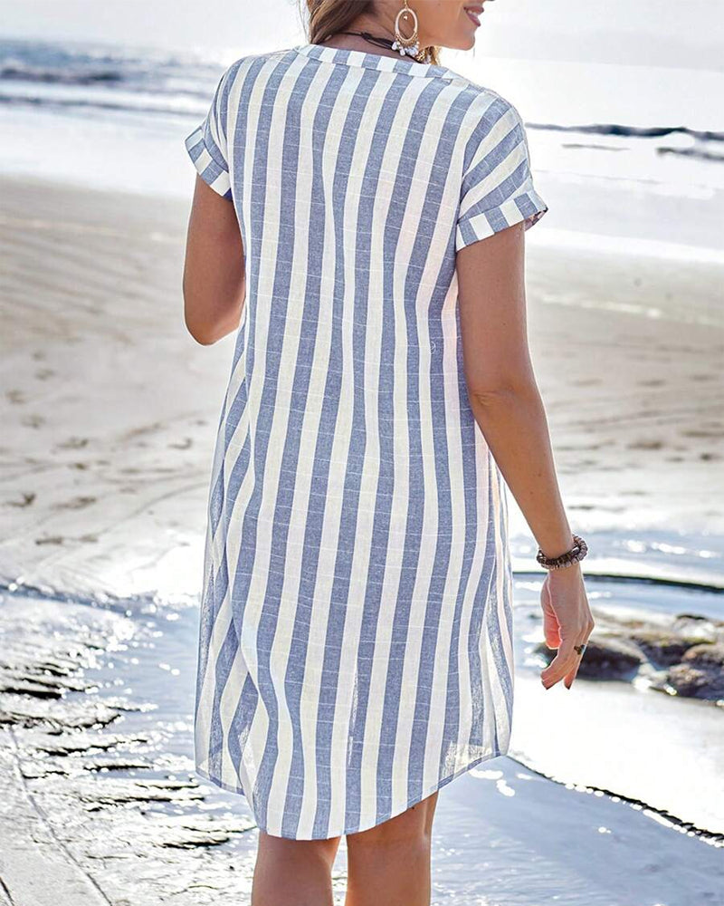 Odalys | Elegante Vestido Camisero a Rayas