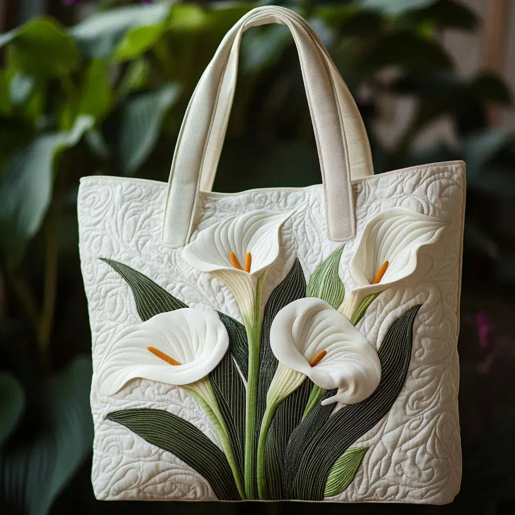 Bolsa Artisanal Acolchada - Lirios Blancos