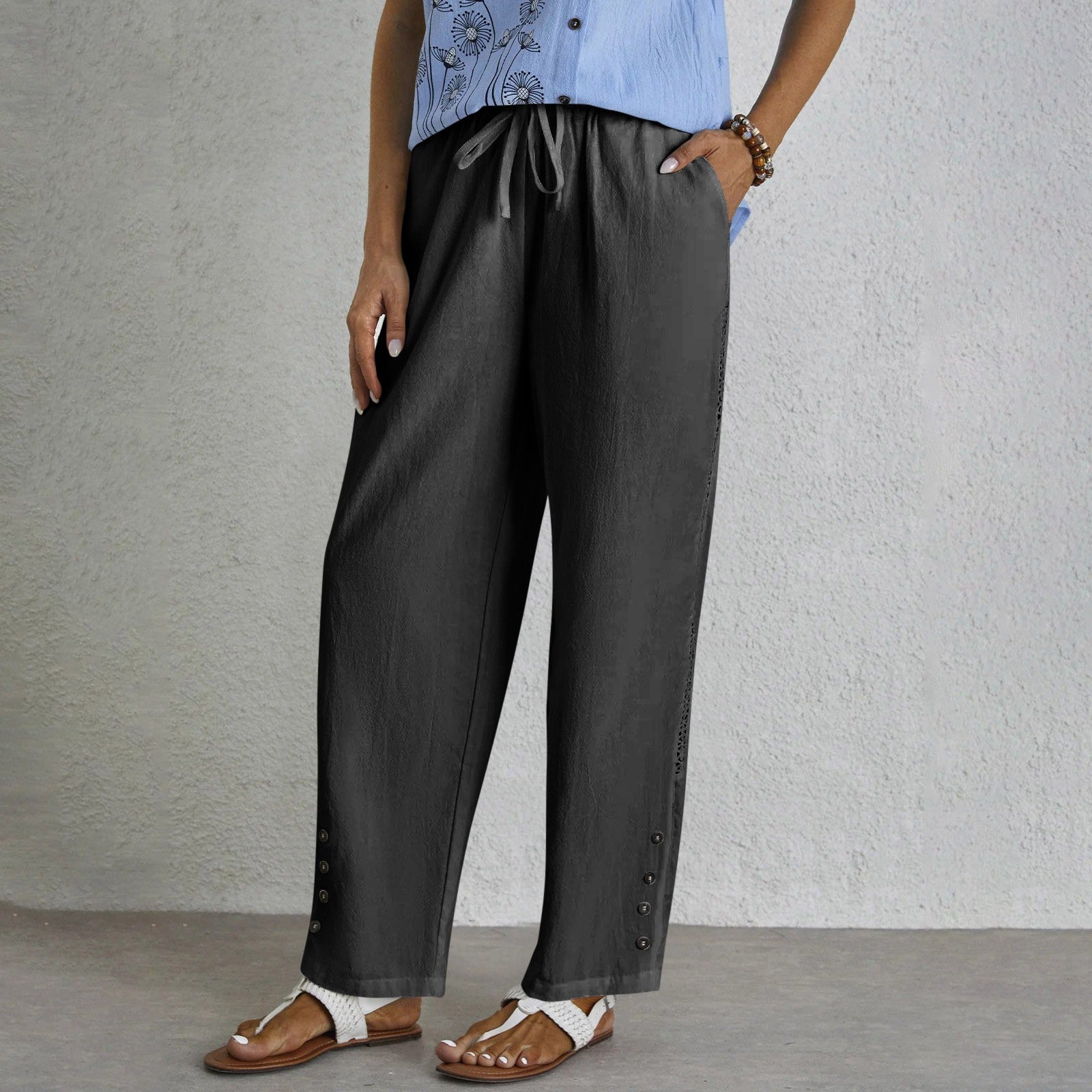 Shania | Pantalones Sueltos con Botones