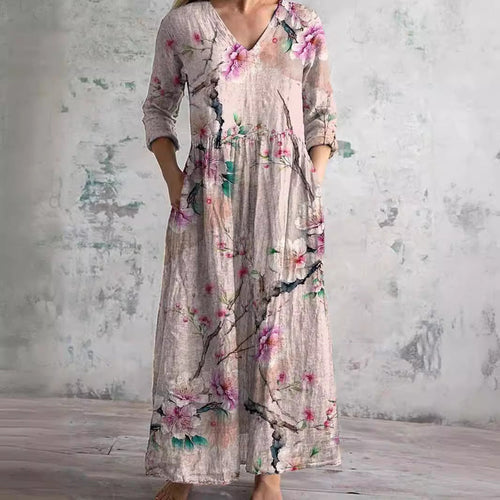 Alyvia | Vestido de Verano con Escote en V y Patrón Floral