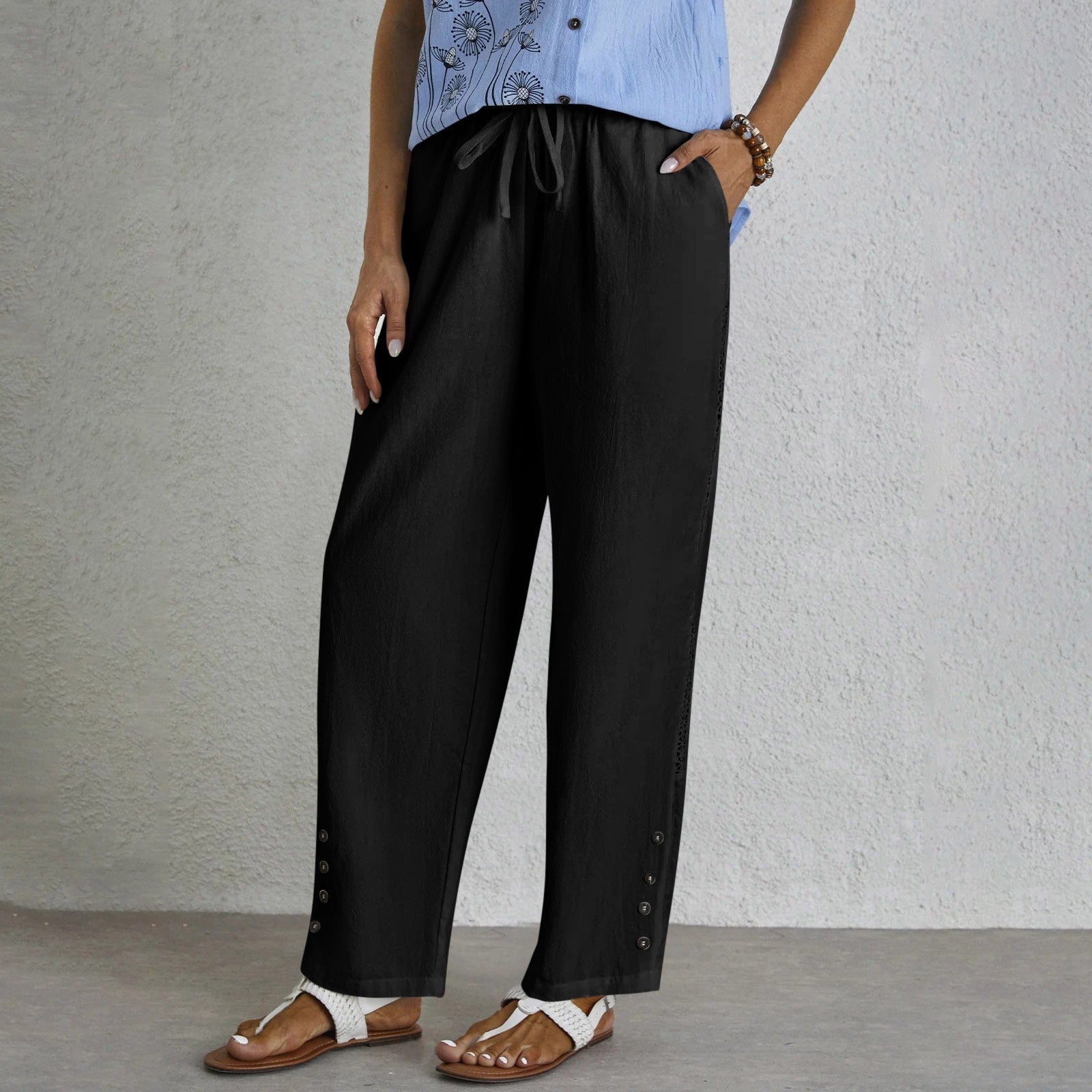 Shania | Pantalones Sueltos con Botones