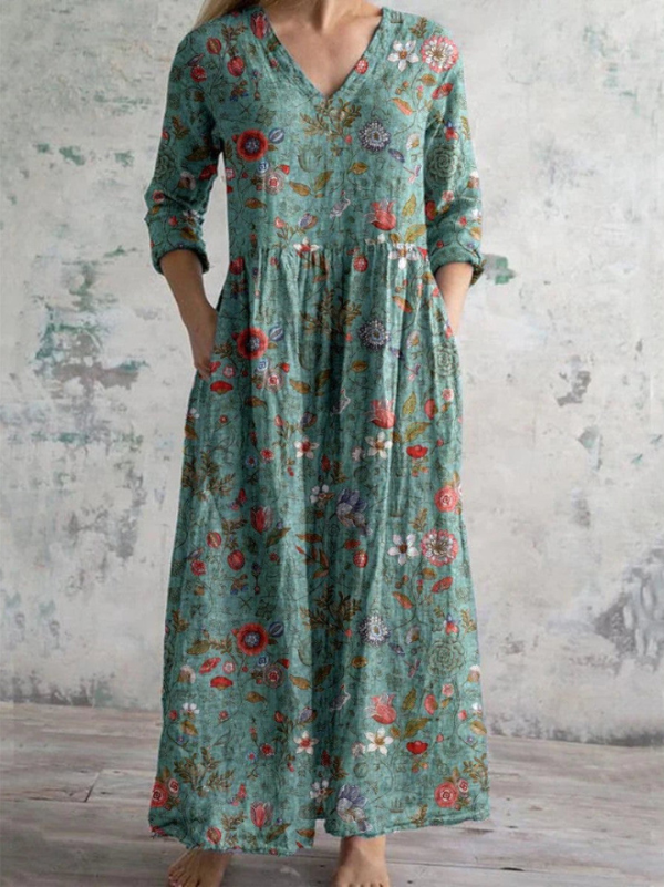 Elara | Vestido de Impresión Floral Vintage