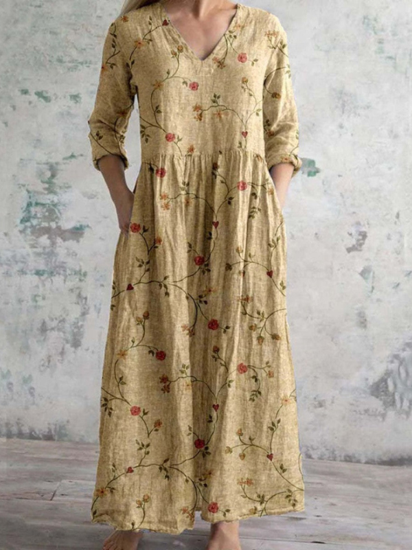 Elara | Vestido de Impresión Floral Vintage