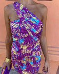 Lily | Vestido Maxi Asimétrico Colorido