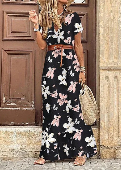 Luna | Vestido Maxi Boho con Escote en V