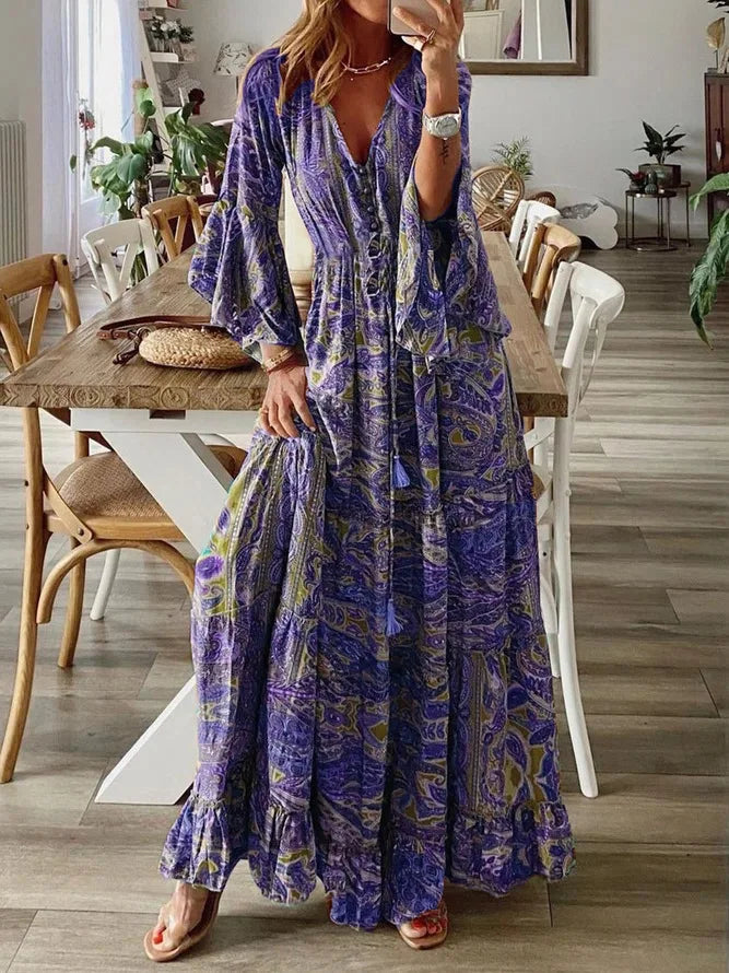 Charlotte | Vestido Maxi Bohemio con Escote en V