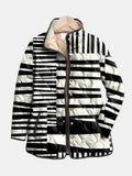 Miren | Chaqueta Acolchada Abstracta en Blanco y Negro