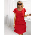 Amelia | Vestido Corto de Manga Corta en Capas