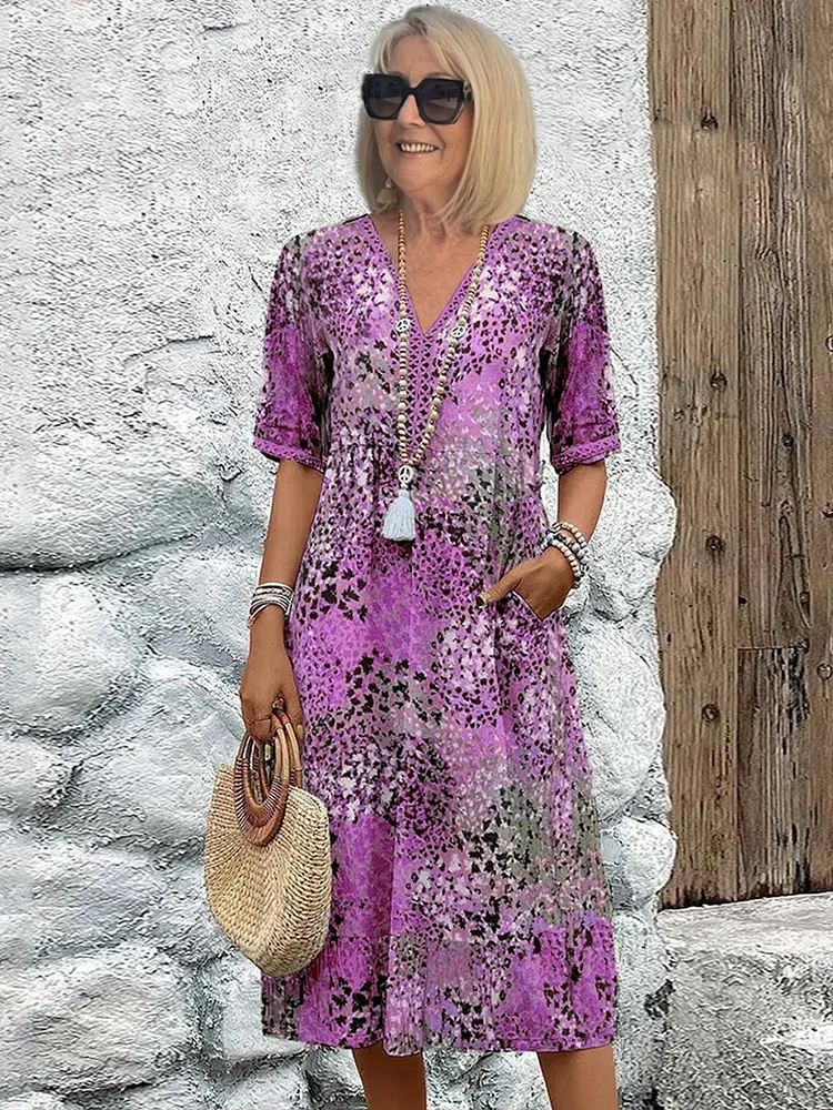 Sofía | Elegante Vestido Midi Floral con Cobertura para el Abdomen