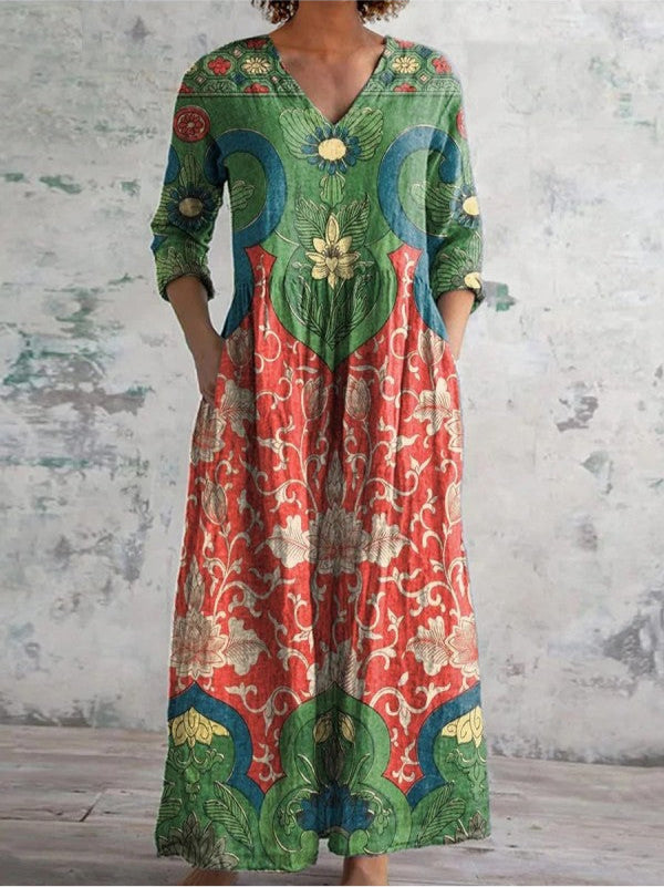 Elara | Vestido de Impresión Floral Vintage