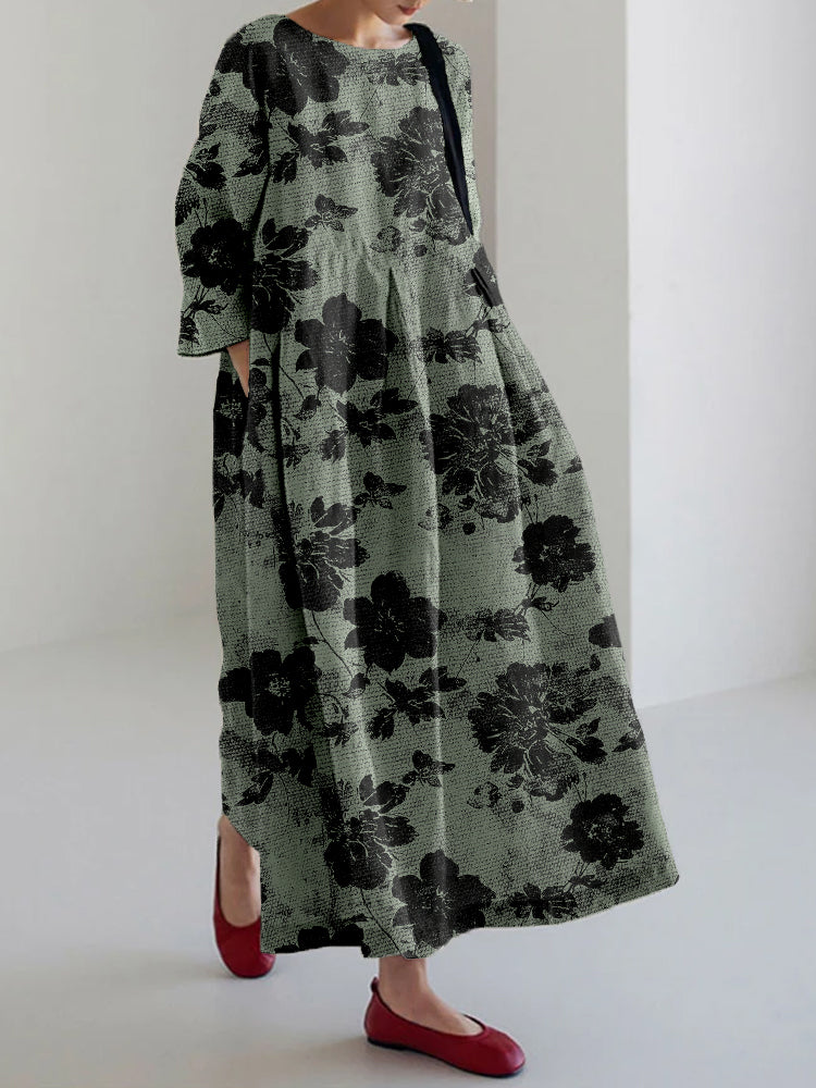 Vestido de Impresión Botánica Scarlett™