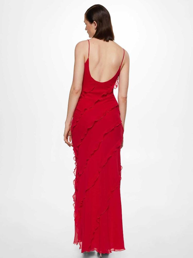 Eve | Vestido Maxi de Chifón Fruncido
