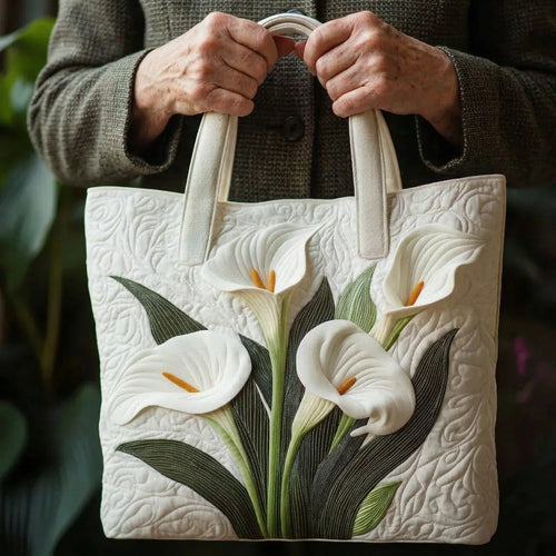 Bolsa Artisanal Acolchada - Lirios Blancos