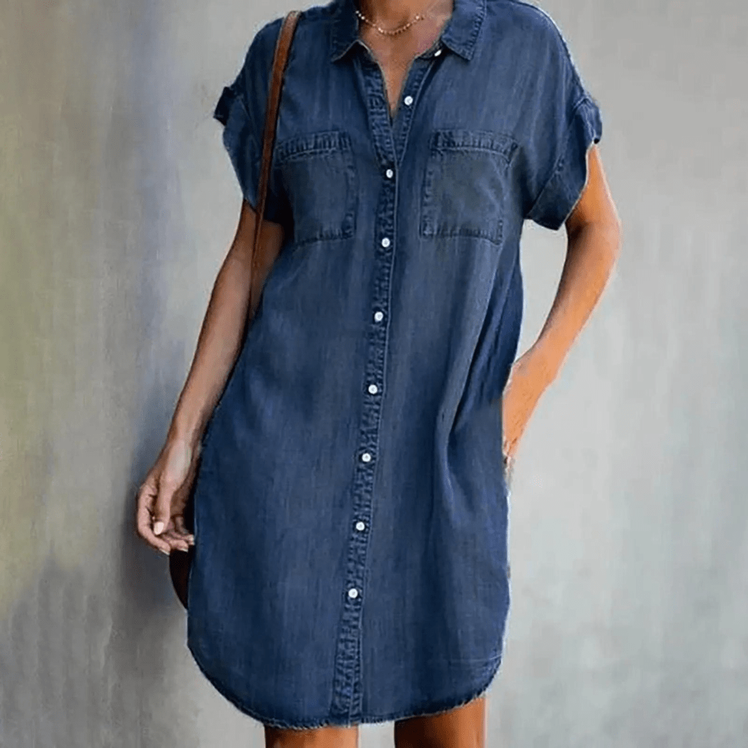 Thea | Vestido Camisa de Denim