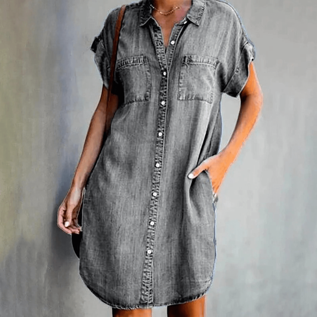 Thea | Vestido Camisa de Denim