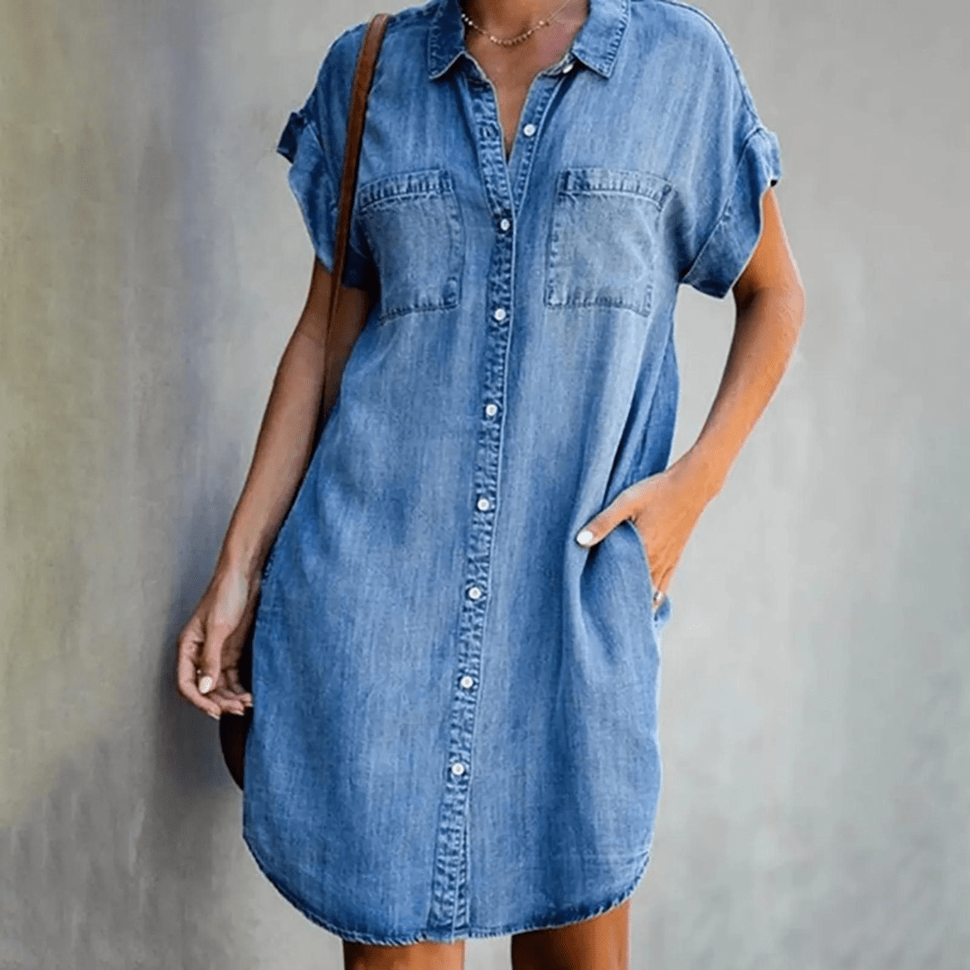 Thea | Vestido Camisa de Denim