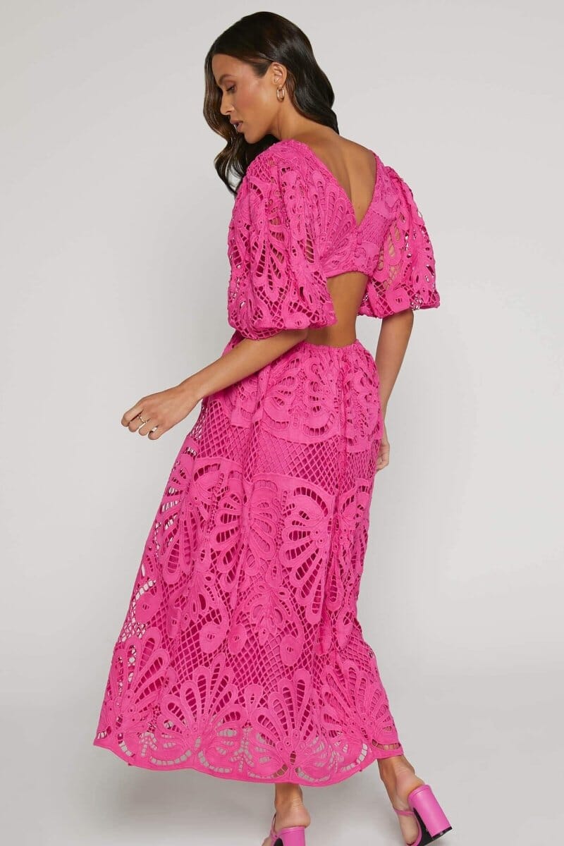 Sandra | Vestido Midi de Encaje Bordado