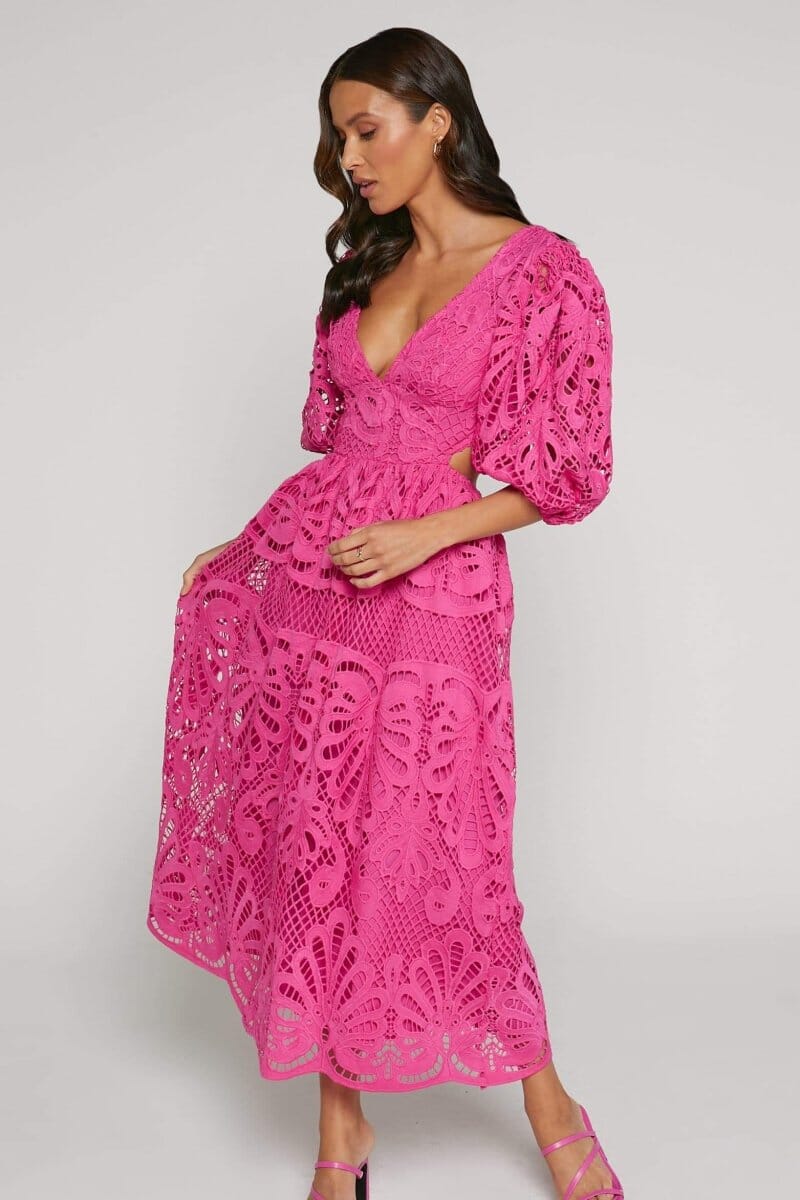 Sandra | Vestido Midi de Encaje Bordado