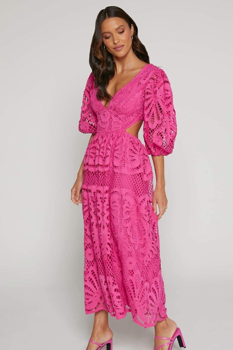 Sandra | Vestido Midi de Encaje Bordado
